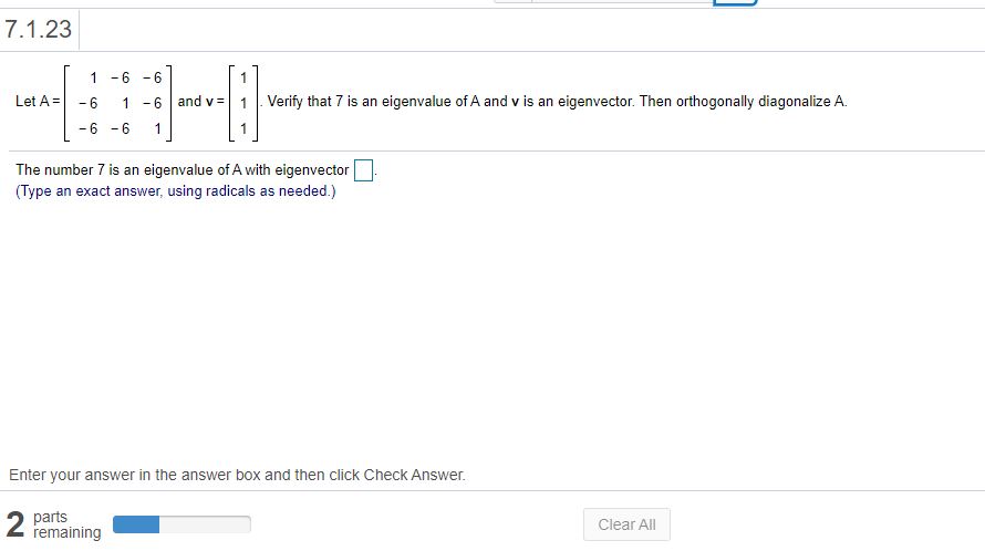 not equal to its inverse, which is |:. O B- The matrix
