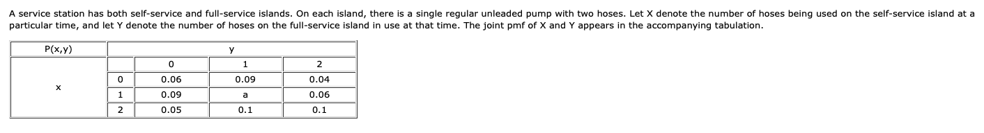 two hoses. Let X denote the number of hoses being used on