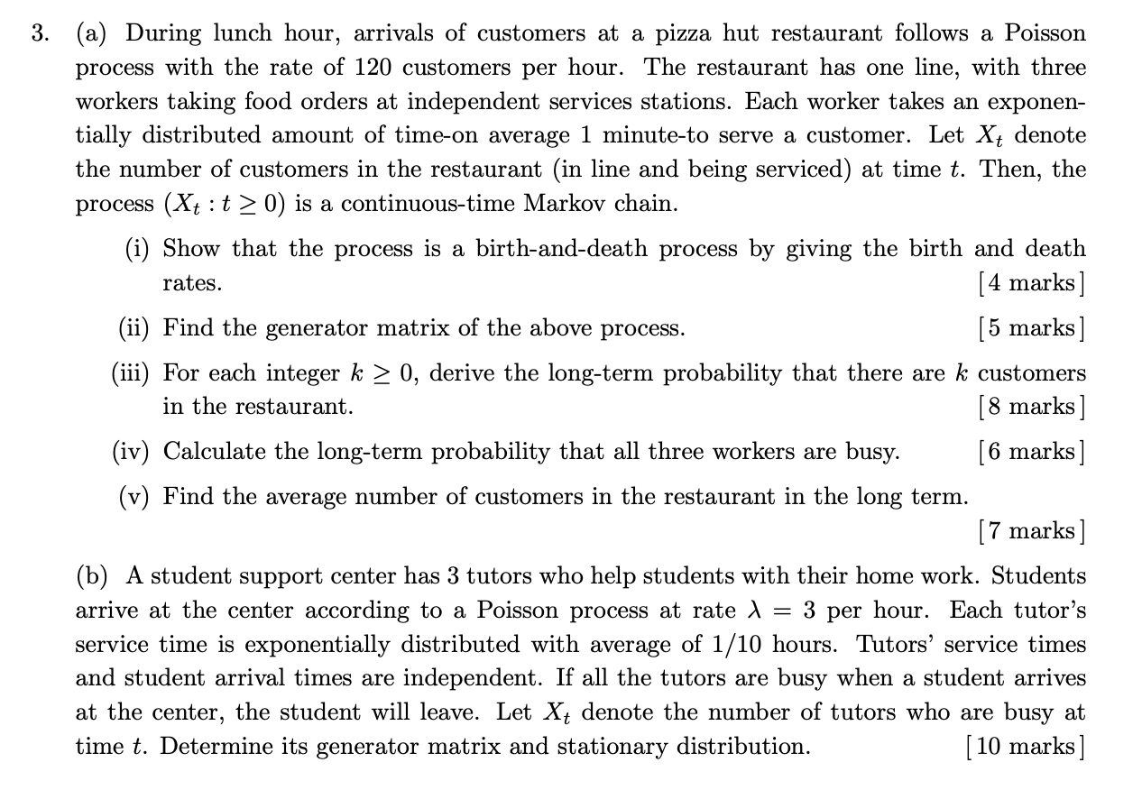 please can you solve for me this stochastic processes question, have received