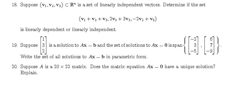please answer the questions below they are for linear algebra 13. Suppose