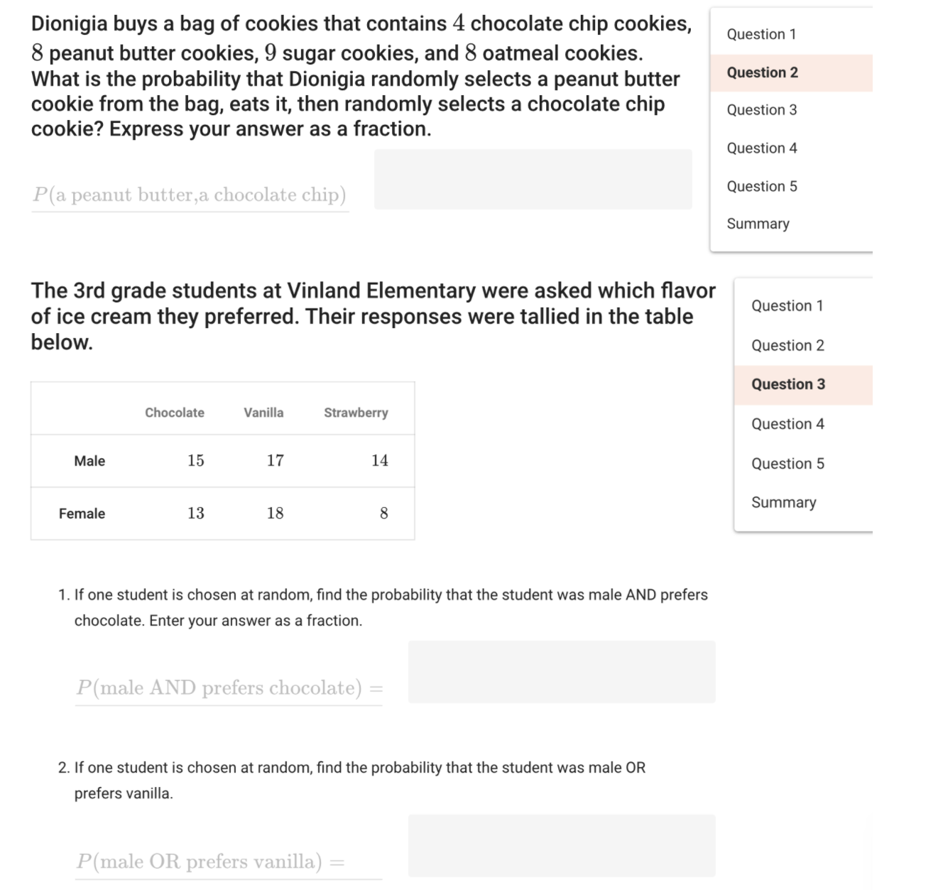 deck Question 1 of 52 cards. Find the probability of the following