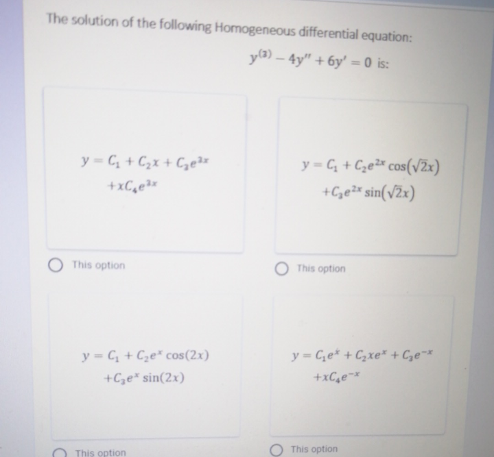 (t) 204 20 1. This option This optionThe inverse Laplace of 2.