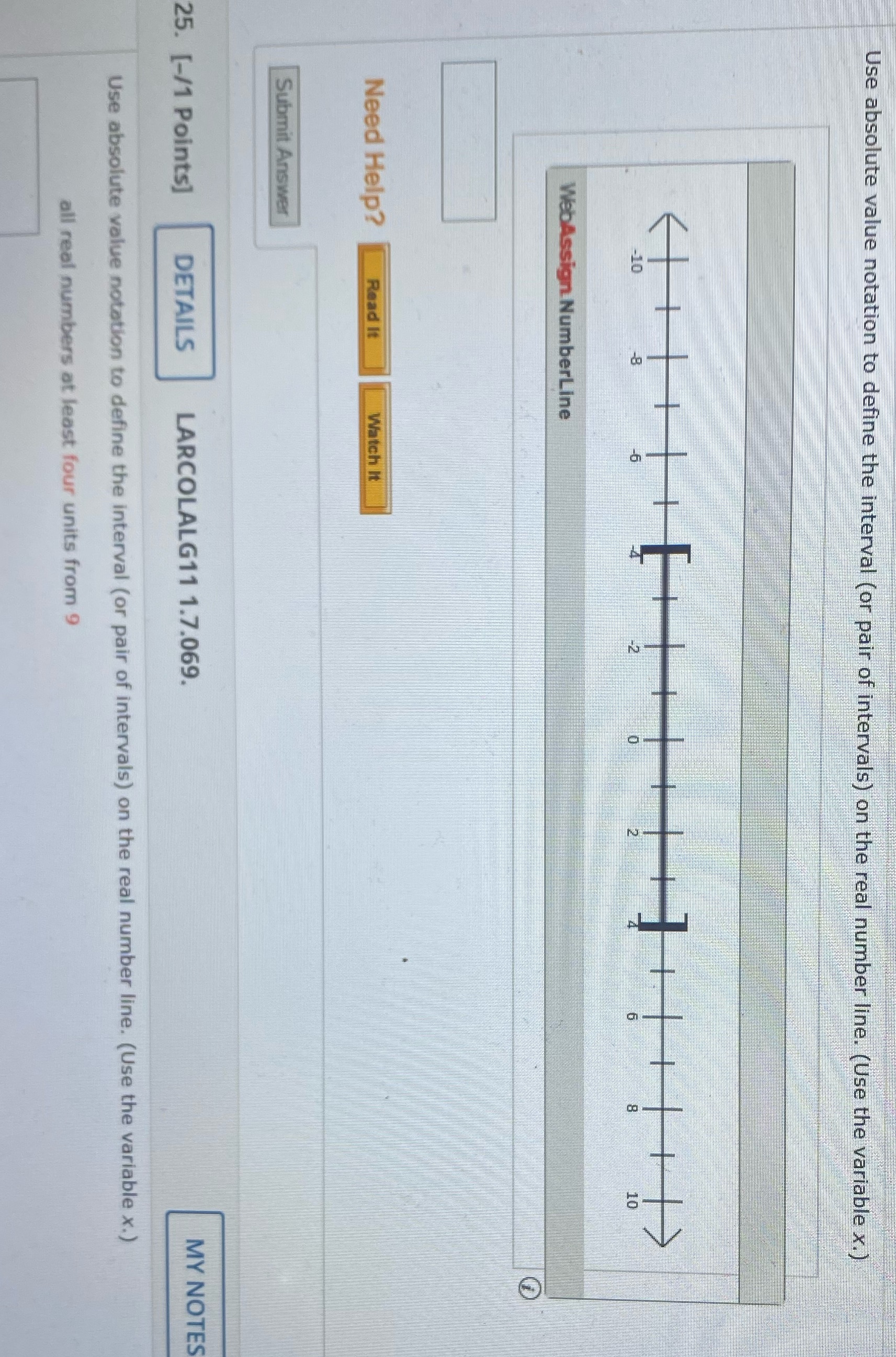  Use absolute value notation to define the interval (or pair of