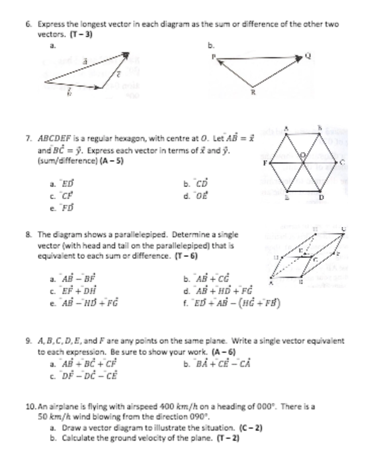 How do I answer these questions? (#6 - 15) 6. Express the