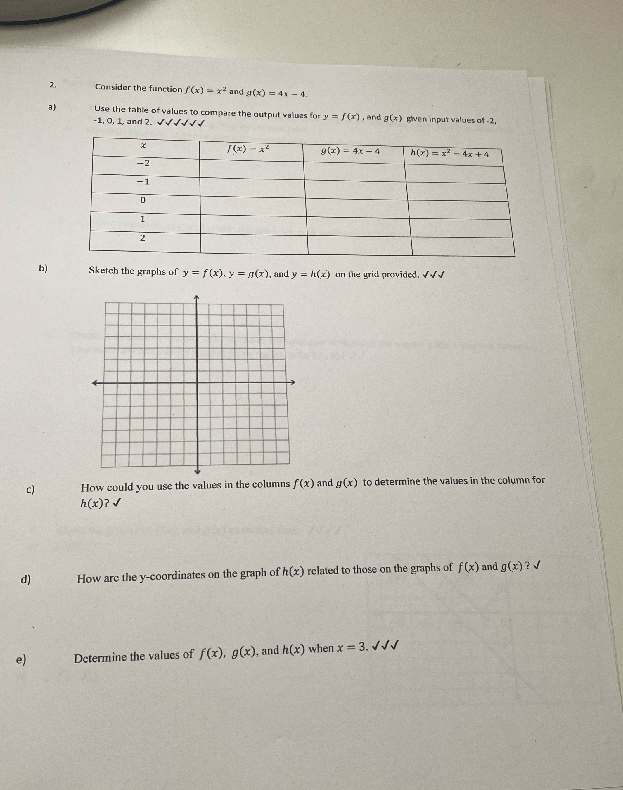 Could you please answer a to e clearly and fill in the