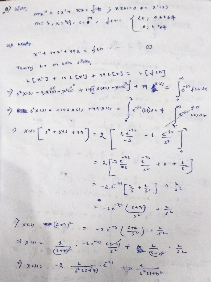 1 Save The values of mass m, spring constant k, dashpot resistance