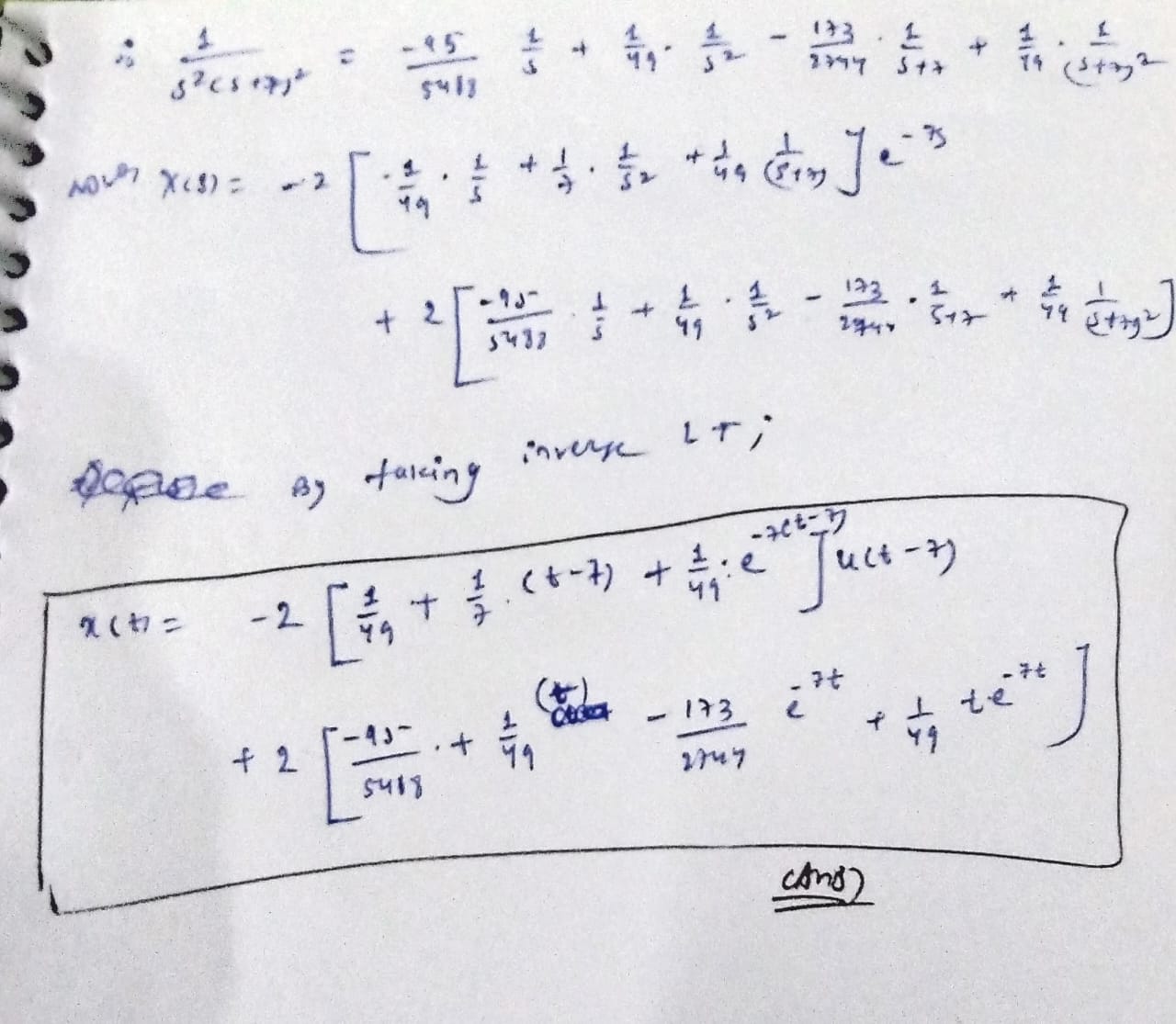 forcing function. Solve the initial value problem and construct the graph of