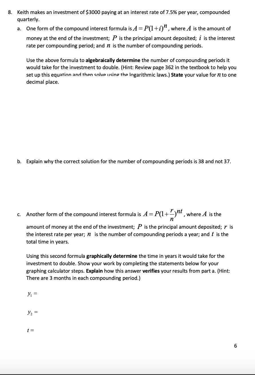 a. log x = -3 b. log, (81) =4 3. Given the