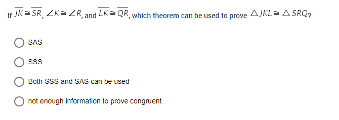 DFIn ASPQ what is the included angle of QP and SP? O