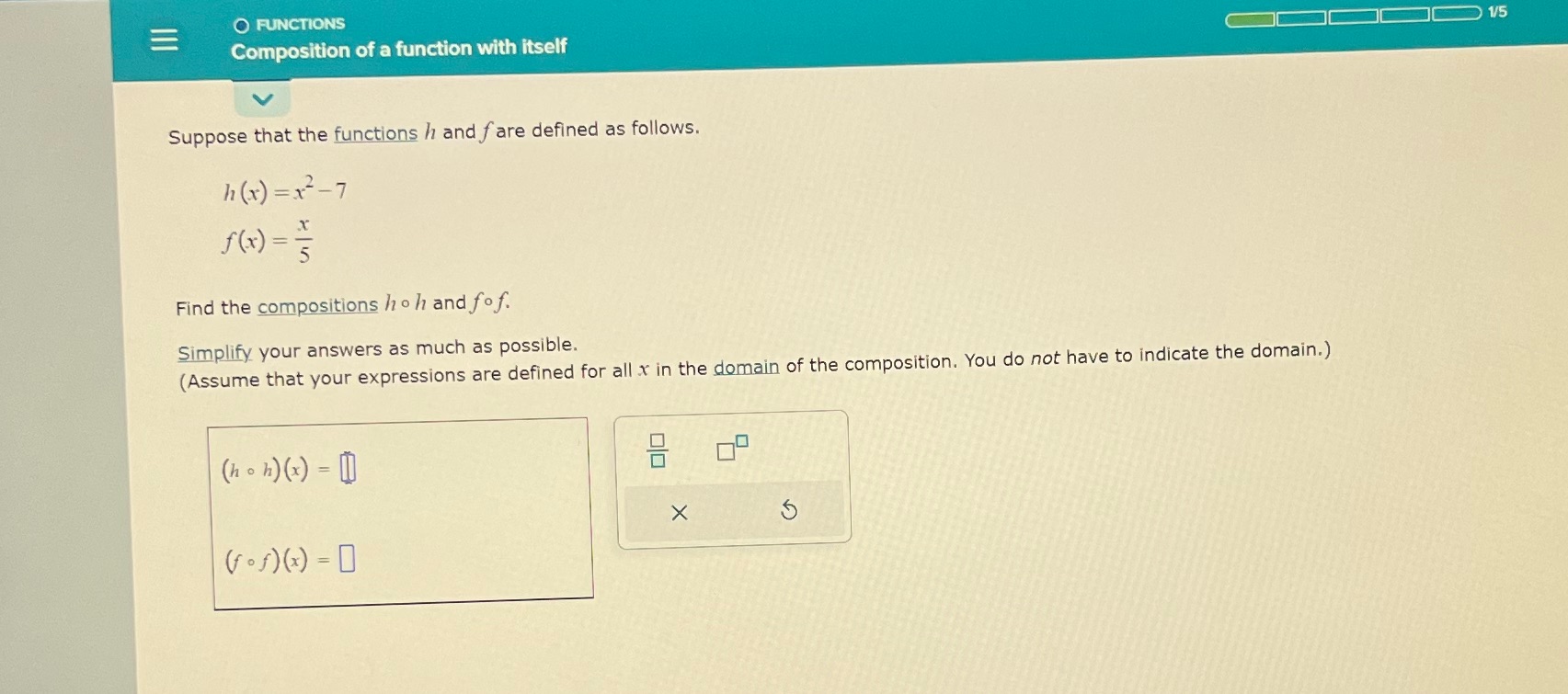  E O FUNCTIONS Composition of a function with itself WOOOO 15