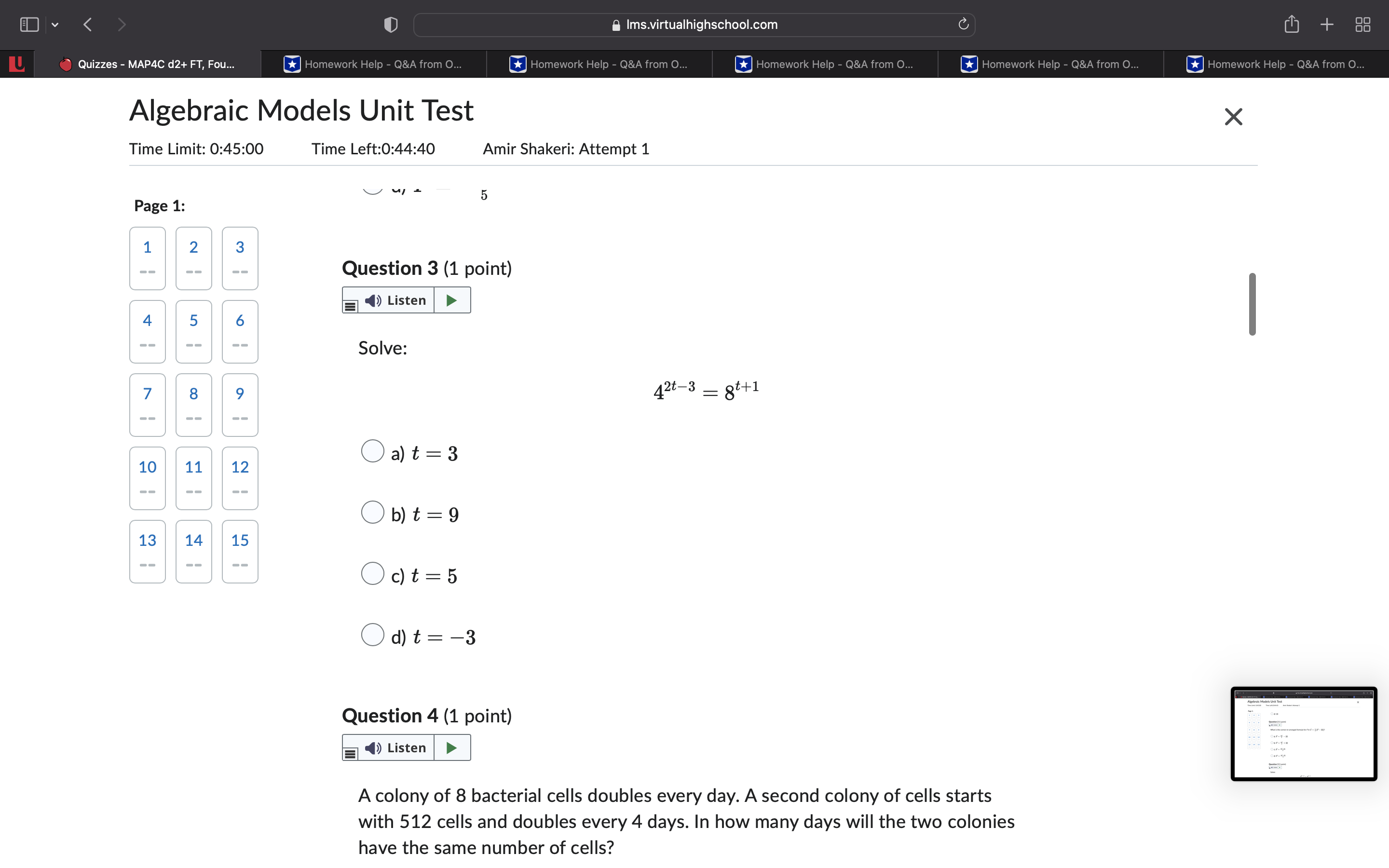  Ims.virtualhighschool.com + Quizzes - MAP4C d2+ FT, Fou.. Homework Help -