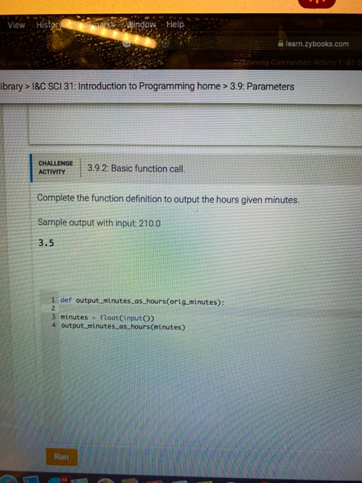 python pls View History marksindow Help learn.zybooks.com caming Communities Activity 1. &cs