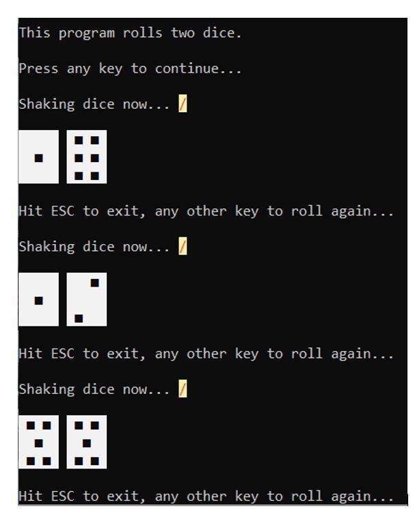 will simulate the random rolling of two dice. The goals of the