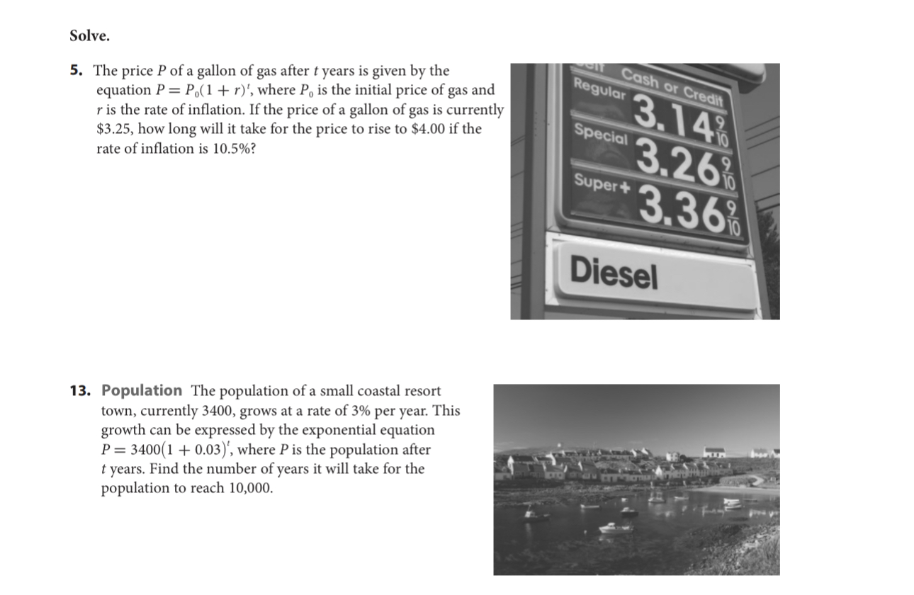 y = log (x + 5) 4) y = log, (x -
