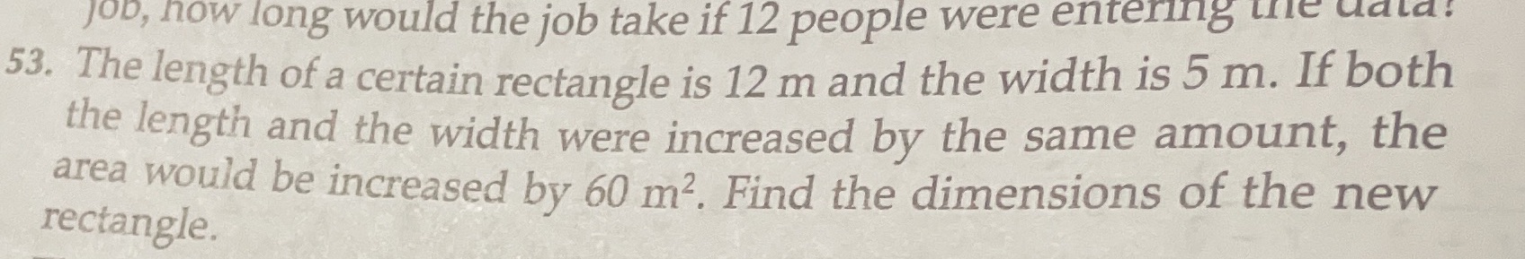 Define variables. Solve with one equation Job, how long would the job