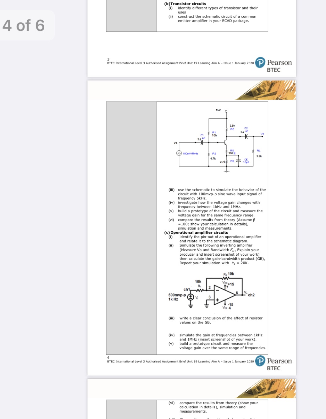 I need a mathematics expert to do this assignment (b) Transistor circuits