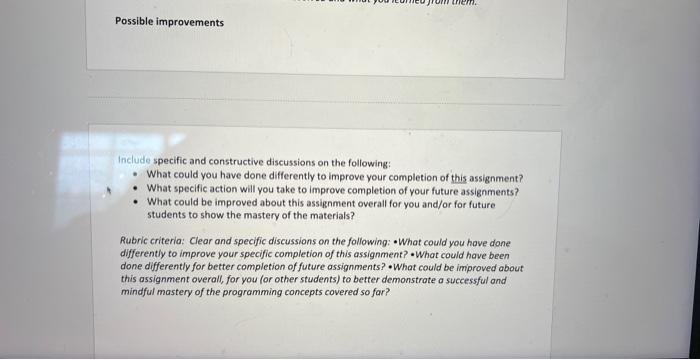Canvas by the assigned due dates: - Part 1 of the lab