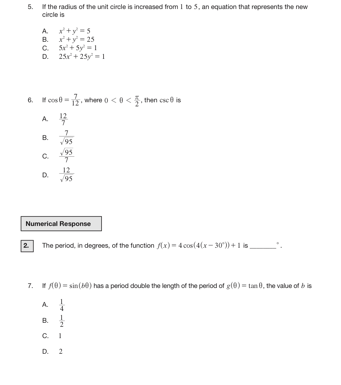 = a Relations and Functions tan 0 = sin 0 cot 0