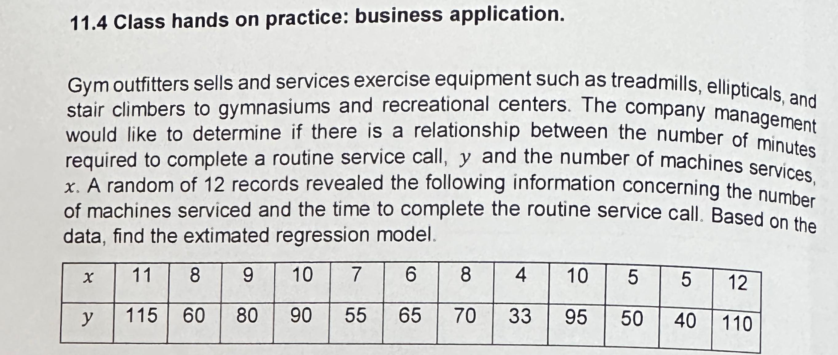  11.4 Class hands on practice: business application. Gym outfitters sells and