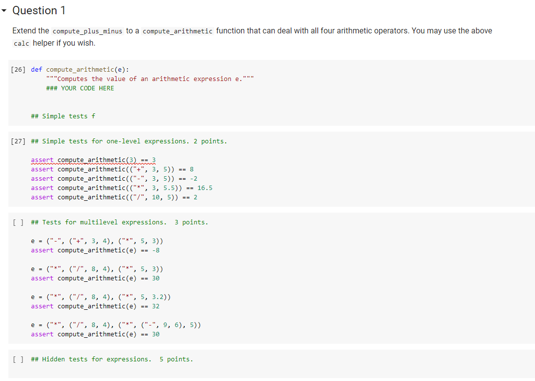 YOUR CODE HERE ## Simple tests f ## Simple tests for one-level