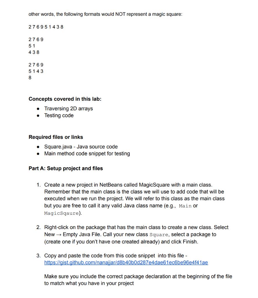 POST! THANK YOU. Introduction One interesting application of two-dimensional arrays is magic