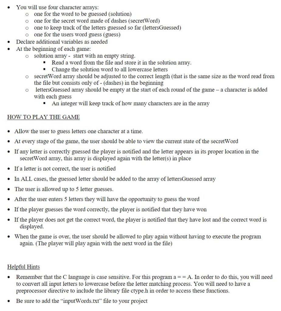 the main function build run and test 6. Create and implement the