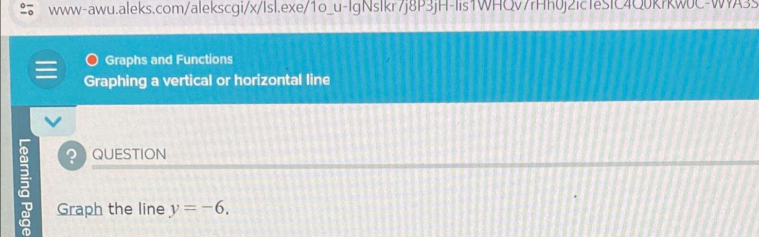  Graphs and Functions Graphing a vertical or horizontal line ? QUESTION