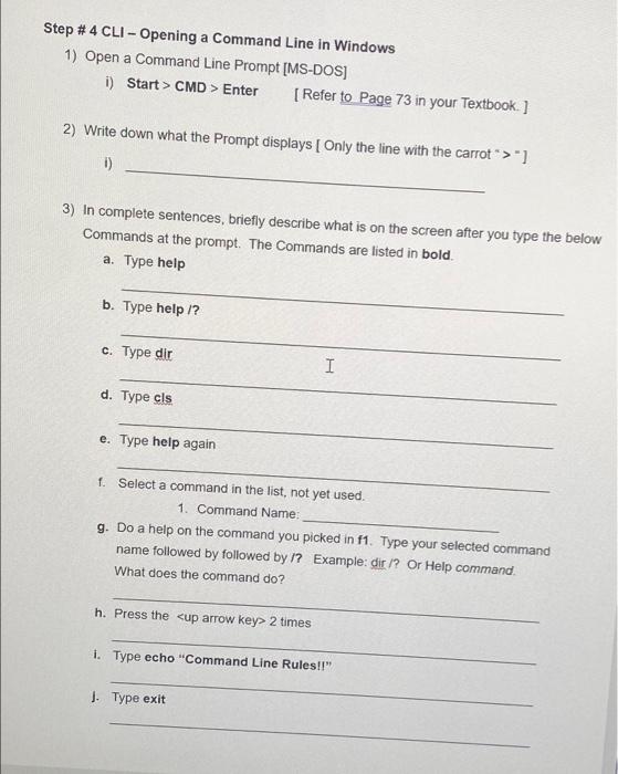  Step #4 CLI - Opening a Command Line in Windows 1)