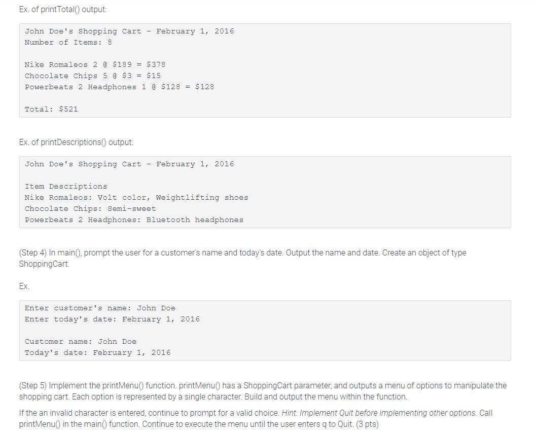main.cpp file to unit test your functions outside of zyBooks. Alternatively, you