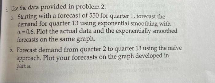  Use the data provided in problem 2. a. Starting with a