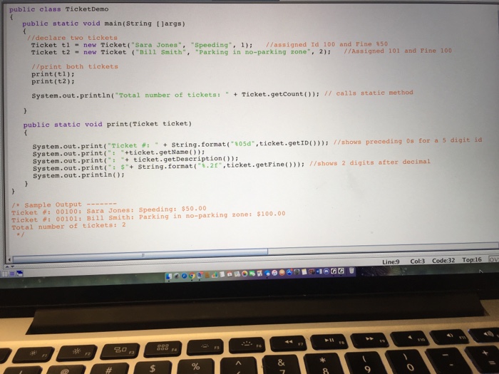 Ticket class needed for * the following TicketDemo-java Overal1 goal: Use a