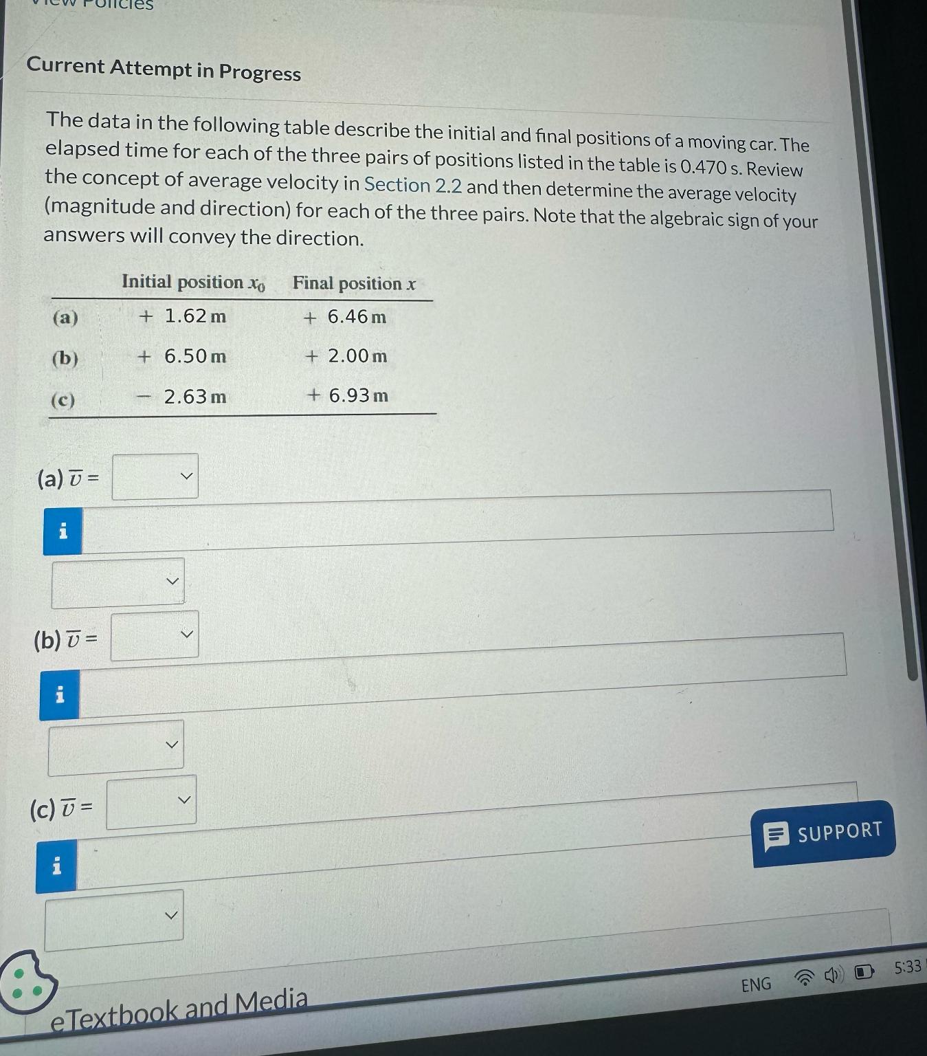  Current Attempt in Progress The data in the following table describe