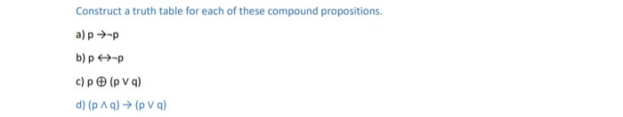  Gust the blue solve ....... Discerte math Construct a truth table