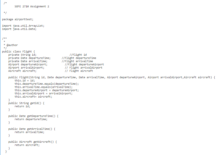 flight has an iD and departure alrport and an amival airport. .