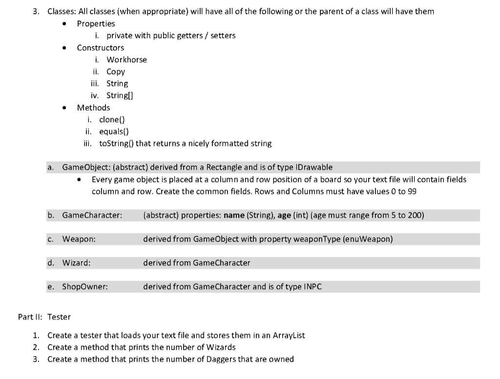file and map each row to the appropriate concrete class in the