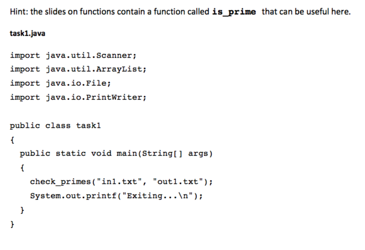 incomplete program. The goal of the program is to: Read a file