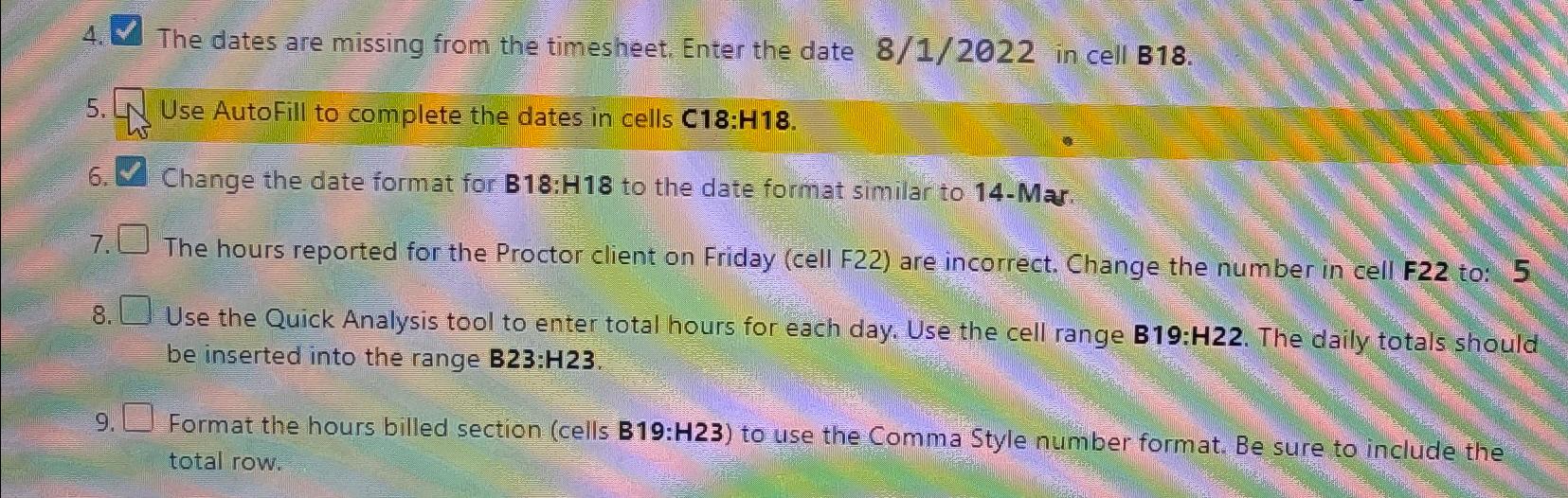  The dates are missing from the timesheet. Enter the date 81?2022