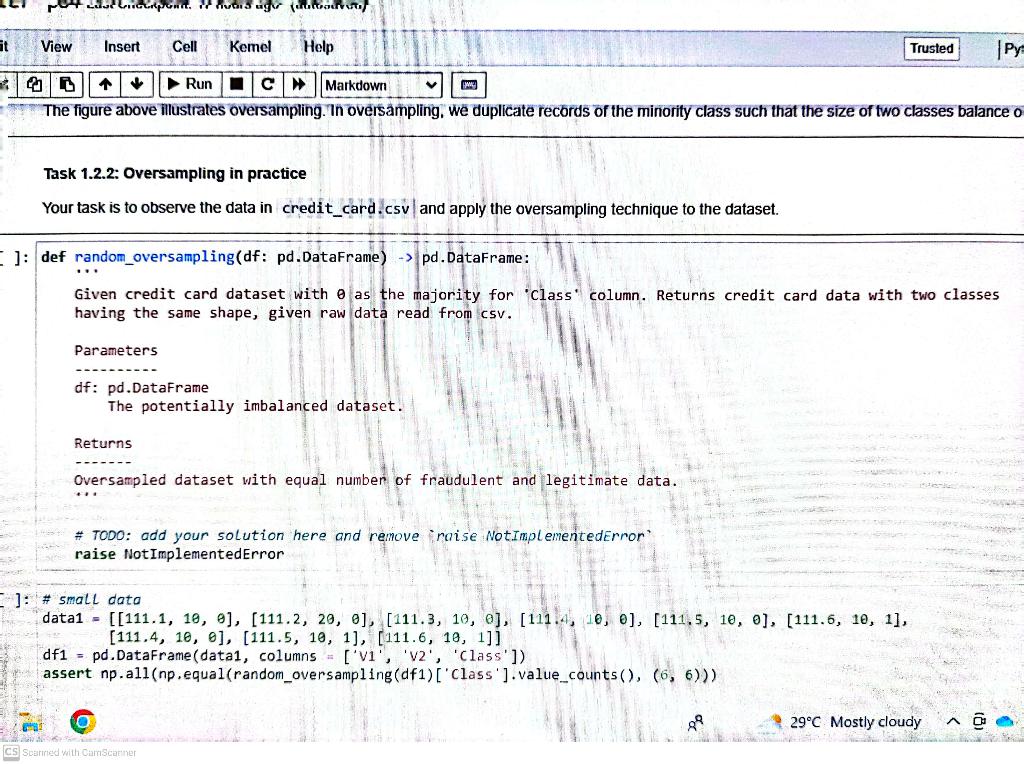 help me to solve this question with code in Python? Also, Ignore