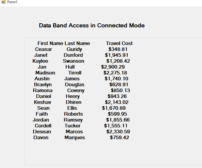 got the following Windows application named ShowDataBase : This is the program