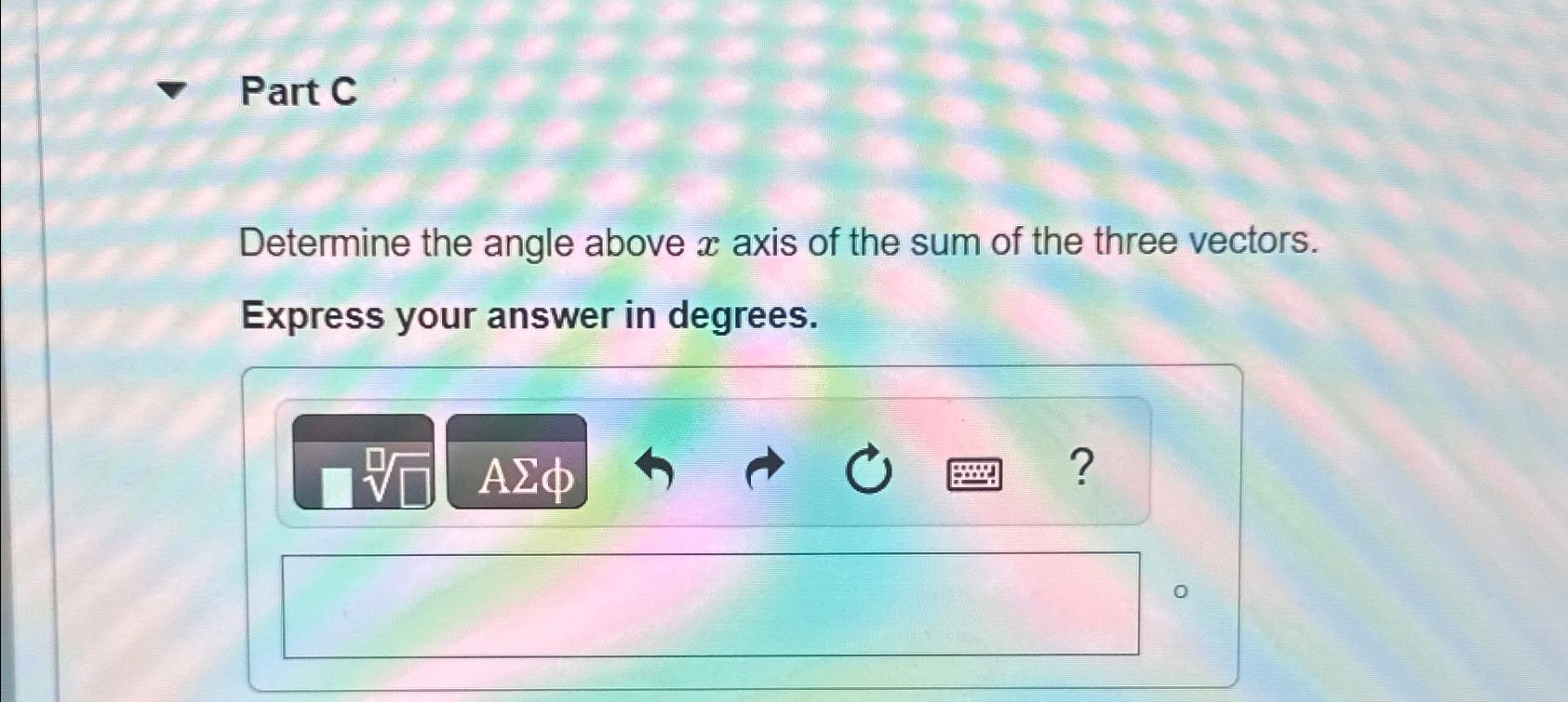  Three vectors are shown in (Figure 1). Their magnitudes are given