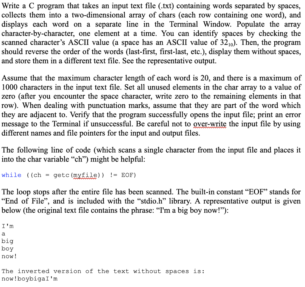 C Input and Output Write a C program that takes an input