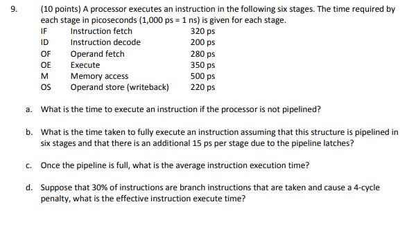  Please explain. I will thumbs up 9 10 points) A processor