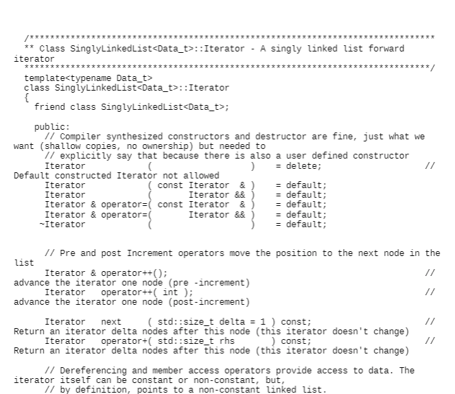 template typename SinglyLinkedList::Iterator SinglyLinkedList:: insertAfter( const Iterator & position, const Data_t &
