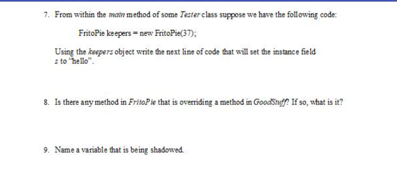 two classes when problems make reference to the Good Stuff and/or Frito