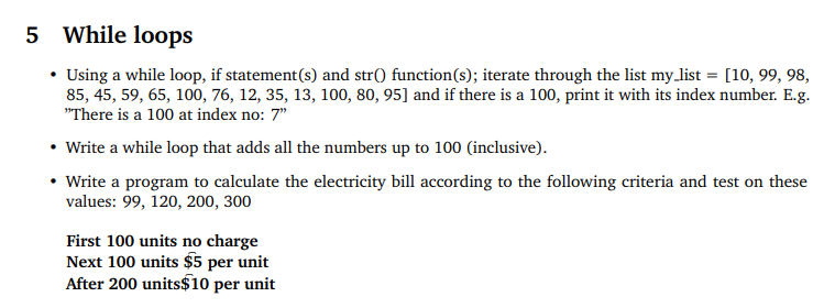 I need help with this assignment in python. The top part is