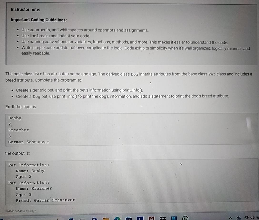  Instructor note: Important Coding Guidelines: Use comments, and whitespaces around operators