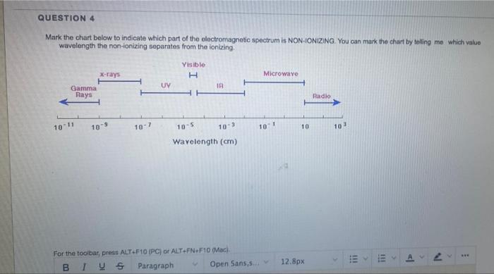  QUESTION 4 Mark the chart below to indicate which part of