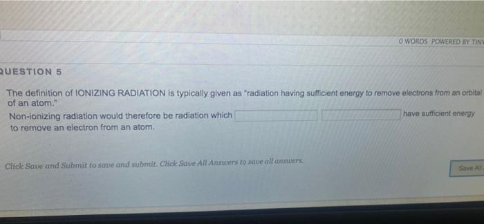 the electromagnetic spectrum is NON-IONIZING. You can mark the chart by teling