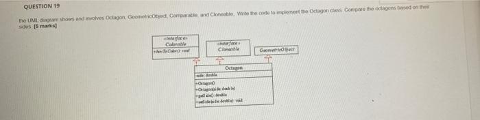 comparable and ConcelWote the code to meet the Octagon class Compare the