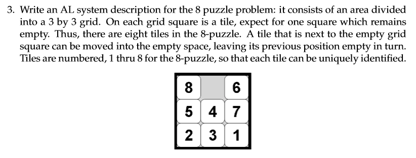 (Please solve by using artificial intelligence) 3. Write an AL system